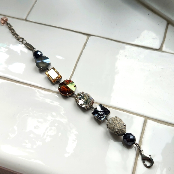 Silver Sabika Multicolor Crystal Bracelet - Picture 2 of 2